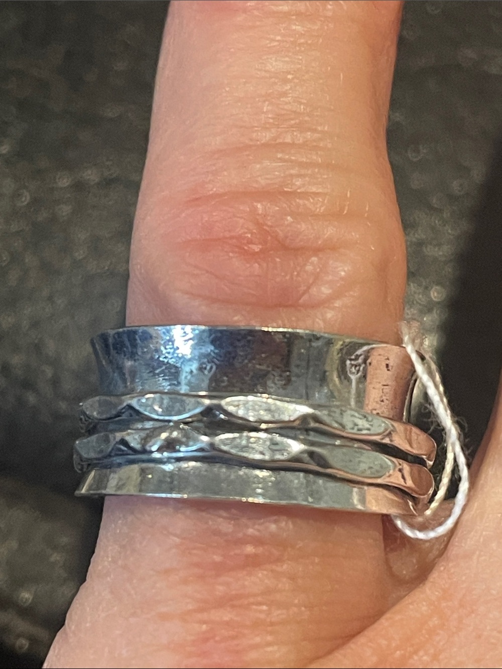 NWT .925 Stamped Silver Double Spinner Ring size 6.6